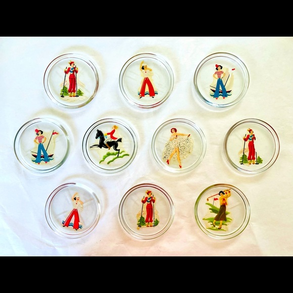 Vintage 1940’s Coasters set of 10, girls